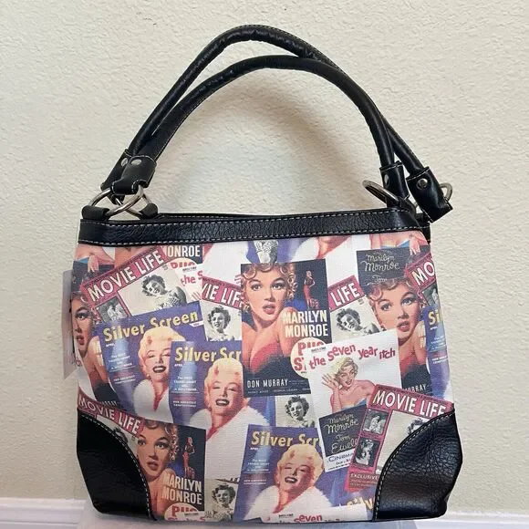 NWT Radio Days Marilyn Monroe Women Black Shoulder Bag - Picture 1 of 7